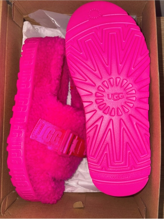 UGG Shoes - UGG Kids Hot Pink Fuzz Slide - Plush Slip-On Sandal